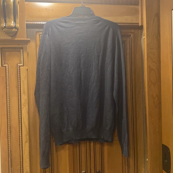 J.Crew Cotton & Cashmere Dark Grey V-Neck Sweater Size Large - Picture 3 of 5